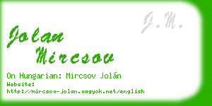 jolan mircsov business card